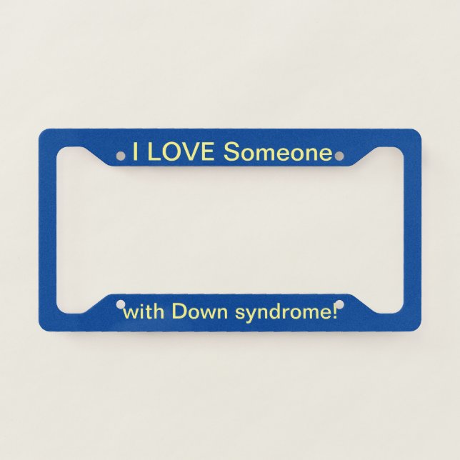 Down Syndrome LOVE license plate  Frame (Front)