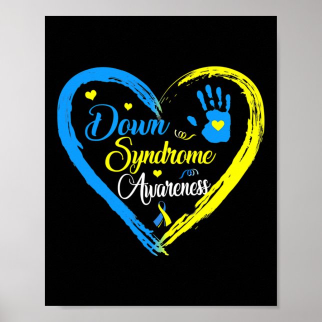 Down Syndrome Mom Awareness Trisomy 21 Blue Ribbon Poster (Front)