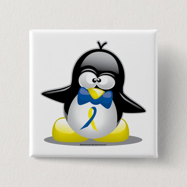 Down Syndrome Penguin Pinback Button (Front)