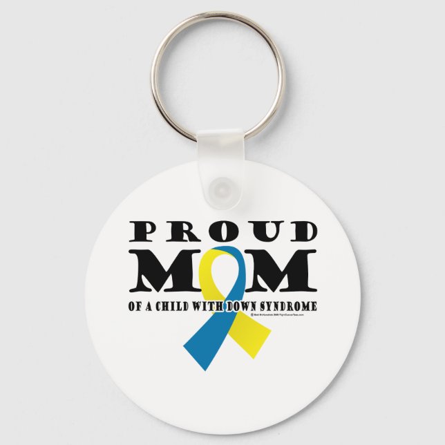 Down Syndrome Proud Mom Keychain (Front)