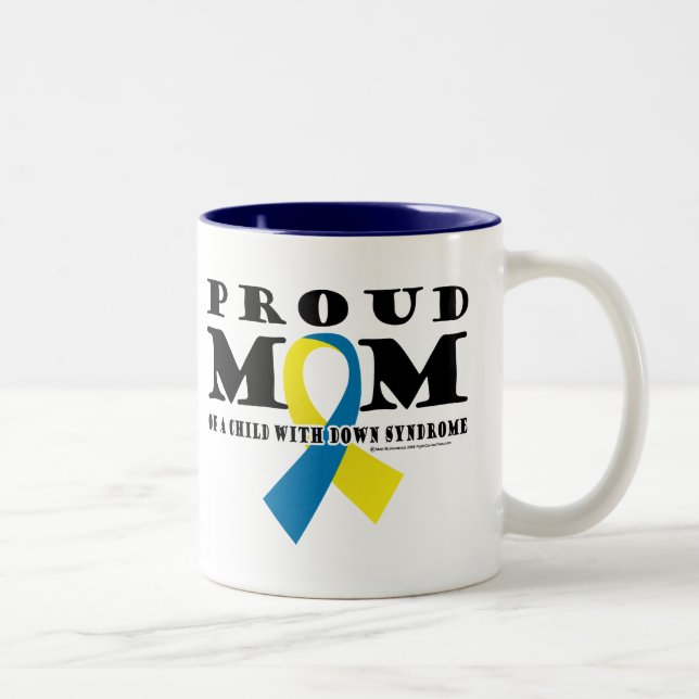 Down Syndrome Proud Mom Two-Tone Coffee Mug (Right)