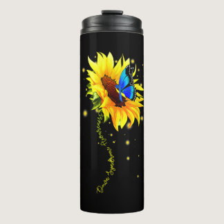 Down Syndrome Sunflower T shirt Gift Yellow Blue R Thermal Tumbler