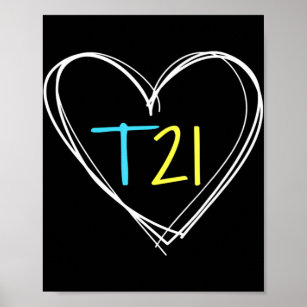 Down Syndrome T21 Awareness  for Women with Hearts Poster