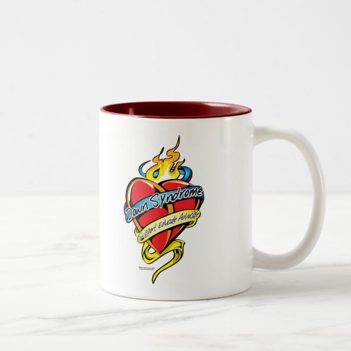 Down Syndrome Tattoo Heart Mugs