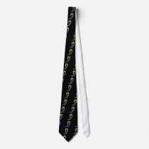 Down Syndrome's Blue And Yellow Ribbon A4 Neck Tie