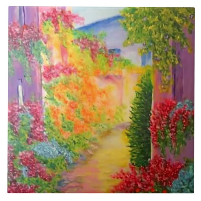 Down the Lane Ceramic Tile (Front)