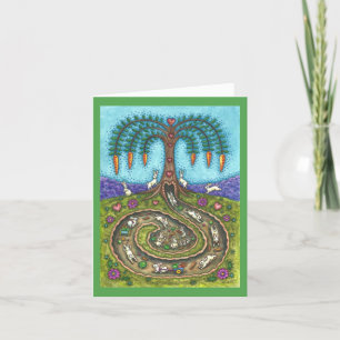 DOWN THE RABBIT HOLE, CARROT WILLOW TREE Fun Blank Card