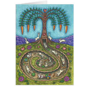 DOWN THE RABBIT HOLE NOTE GREETING CARD Blank