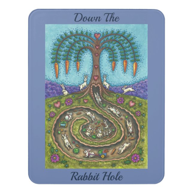 DOWN THE RABBIT HOLE ROOM SIGN (Contemporary Vert)