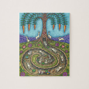 DOWN THE RABBIT HOLE, WILLOW & BUNNIES PUZZLE