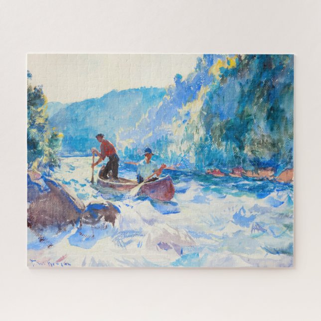 Down the Rapids by Frank Weston Benson Jigsaw Puzzle (Horizontal)