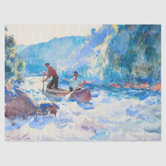 Down the Rapids by Frank Weston Benson Tissue Paper (Front)