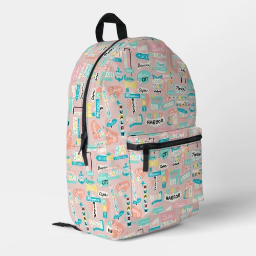Down the Shore NJ Beach Themed Printed Backpack