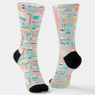 Down the Shore NJ Beach Themed Socks