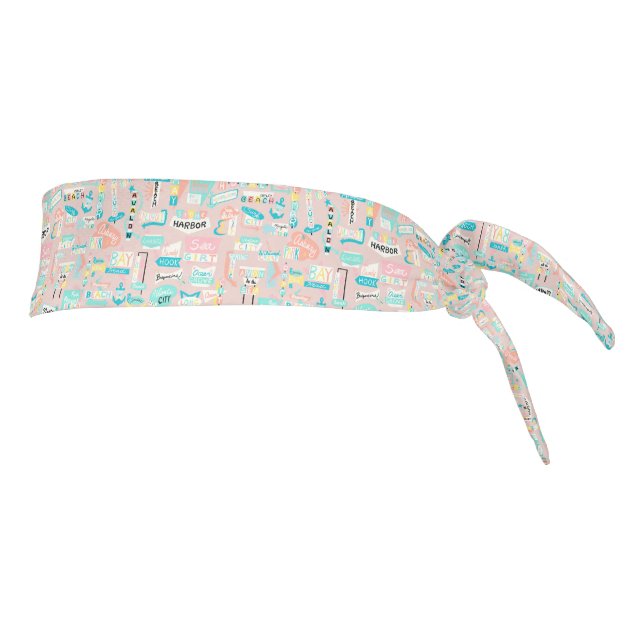 Down the Shore NJ Beach Themed Tie Headband (Rotate 90)