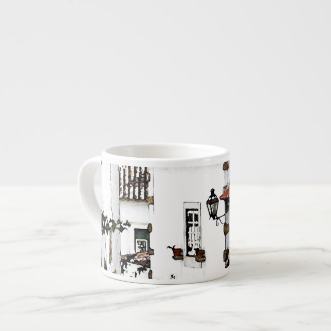 Down the Street in Obidos Portugal Espresso Cup (Front Left)