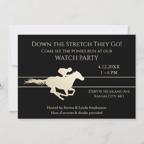 Down the Stretch Horse Race Party Invitation