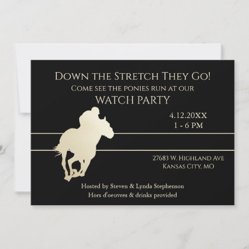 Down the Stretch Horse Race Party Invitation