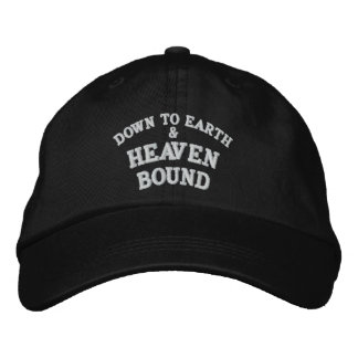 DOWN TO EARTH, &, HEAVEN, BOUND EMBROIDERED BASEBALL HAT