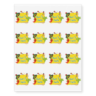 Down To Fiesta Cinco De Mayo Temporary Tattoos