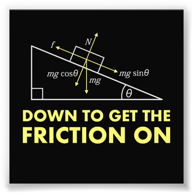 Down to Get the Friction On Physics Diagram Photo Print (Front)