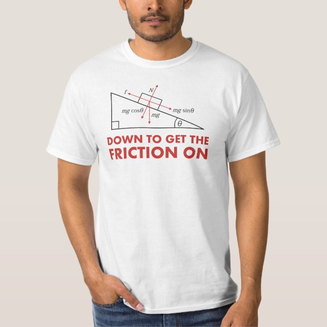 Down to Get the Friction On Physics Diagram T-Shirt (Front)