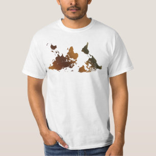 DOWN-UNDER UPSIDE-DOWN Funny WORLD MAP T-Shirt