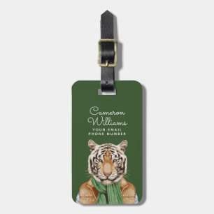 Down Vest Tiger Add Your Name Luggage Tag