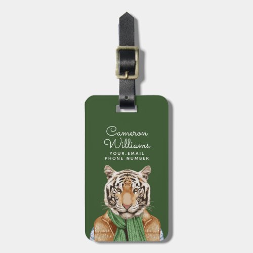 Down Vest Tiger  Add Your Name Luggage Tag