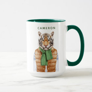 Down Vest Tiger Add Your Name Mug