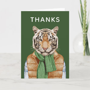 Down Vest Tiger Add Your Text Card