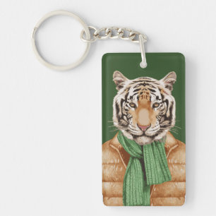 Down Vest Tiger Keychain