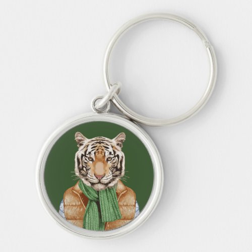 Down Vest Tiger Keychain