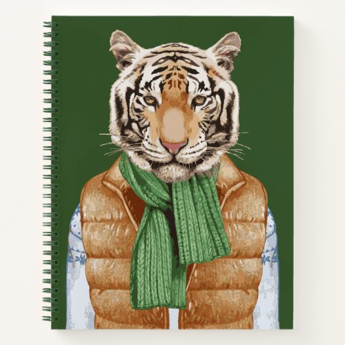 Down Vest Tiger Notebook