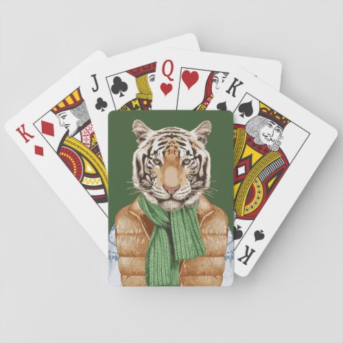 Down Vest Tiger Playing Cards