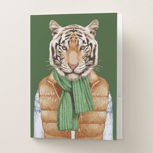 Down Vest Tiger Pocket Folder