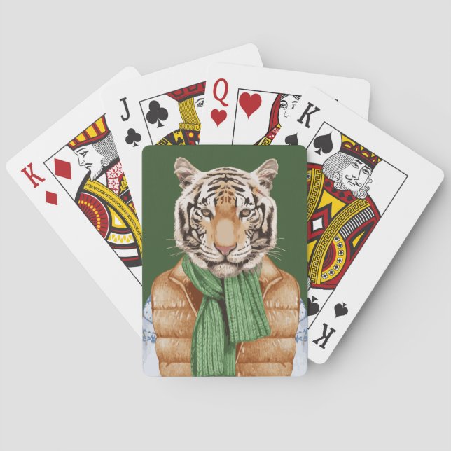 Down Vest Tiger Poker Cards (Back)