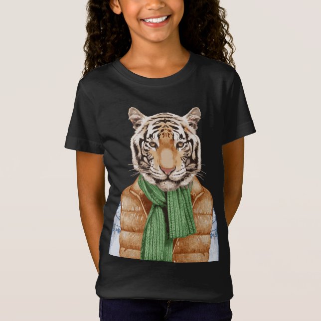 Down Vest Tiger T-Shirt (Front)