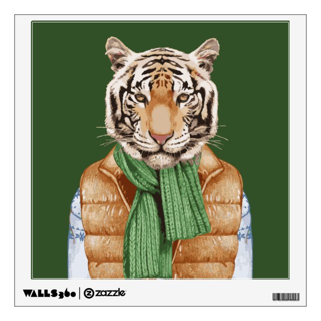 Down Vest Tiger Wall Decal (Front)