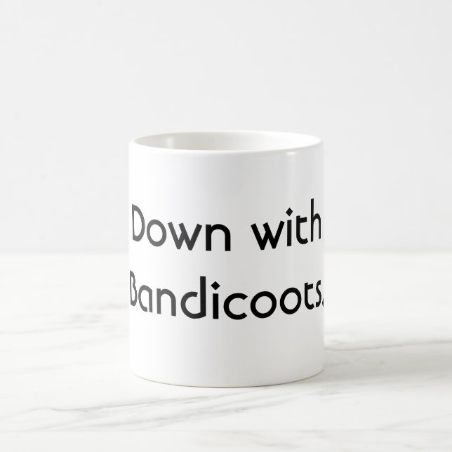Down with Bandicoots. Coffee Mug (Center)