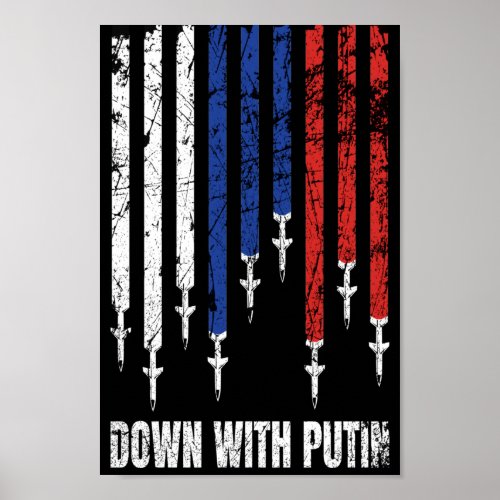 Down with Putin Antiwar Peace Ukraine Poster