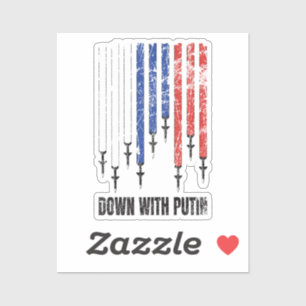 Down with Putin Antiwar Peace Ukraine Sticker