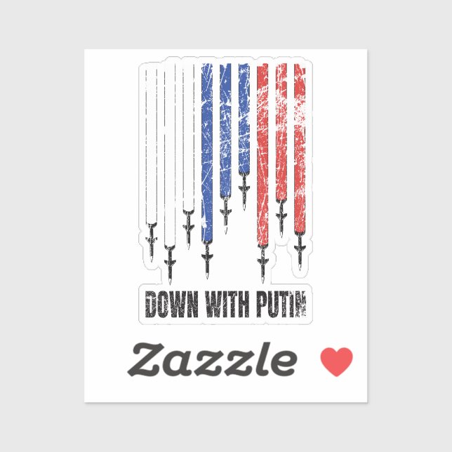 Down with Putin Antiwar Peace Ukraine Sticker (Sheet)