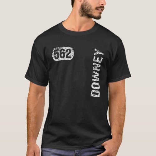 Downey California 562 Area Code Vintage Retro T_Shirt