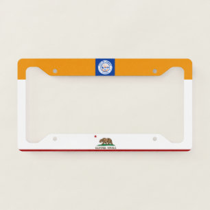 Downey (California) city flag License Plate Frame