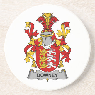 Downey Family Crest Sandstone Coaster