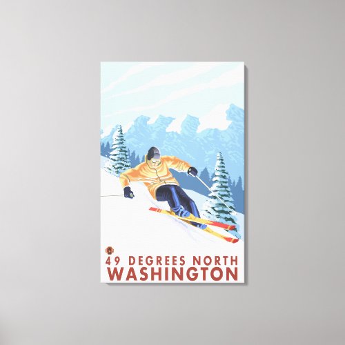 Downhhill Snow Skier _ 49 Degrees North WA Canvas Print