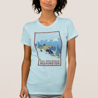 Downhhill Snow Skier - Blue Mountain, Washington T-Shirt