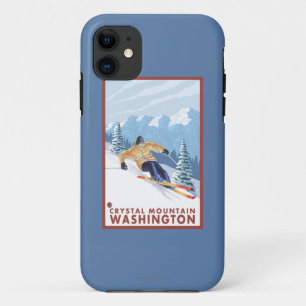 Downhhill Snow Skier - Crystal Mountain, WA iPhone 11 Case