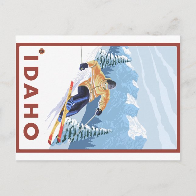 Downhhill Snow Skier - Idaho Postcard (Front)